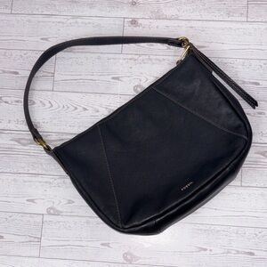 Fossil Black Leather Shoulder Bag
